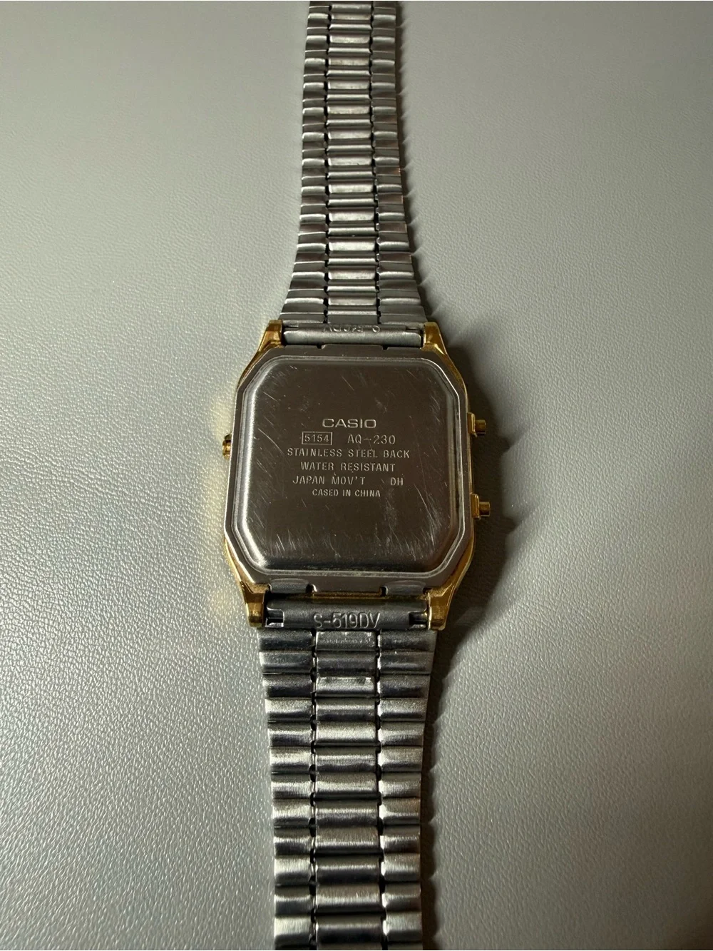 Casio Vintage AQ-230GA-9D Analog Digital Gold Tone Quartz Watch